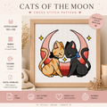 Moonlit Cat Companions Cross-Stitch Patterns - Digital PDF
