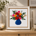 Colourful Flower Vase – Handmade Cross-Stitch (Made To Order)