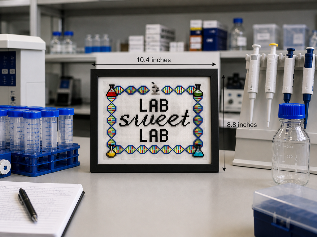 Lab Sweet Lab – Handmade Cross-Stitch (Made to Order)