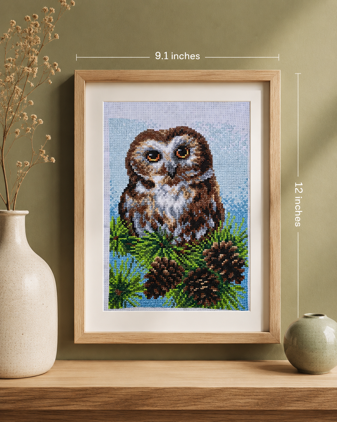 Woodland Owl – Handmade Cross-Stitch (Made To Order)