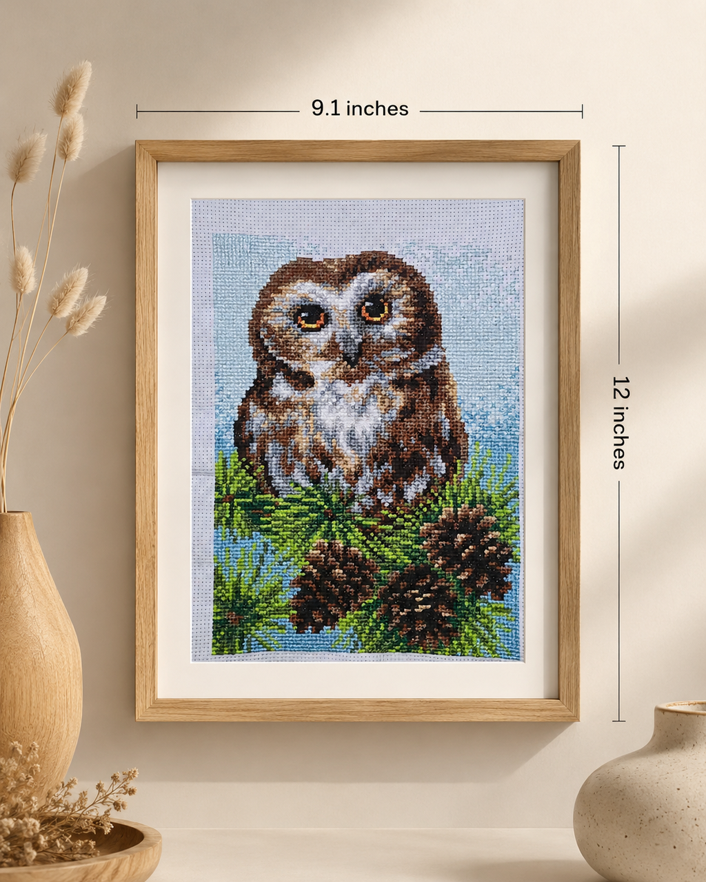 Woodland Owl – Handmade Cross-Stitch (Made To Order)