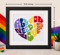 All You Need Is Love Rainbow Heart - Handmade Cross-Stitch (Made To Order)